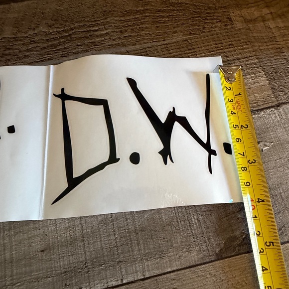 Black Lettering Sticker - S.W. / D.W. Graphic Decal - Picture 5 of 6
